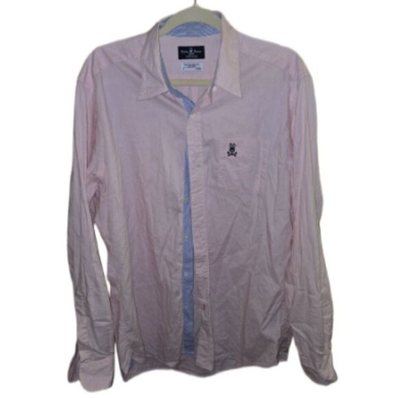 SOLD Psycho Bunny Pink Men's Button Down Large - Picture 1 of 5